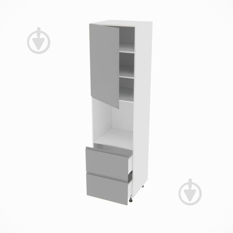 Пенал Влада ( П 60 ДШ (920) FAVORIT левая) серый бархат/белый Світ Меблів - фото 2 Пенал Влада ( П 60 ДШ (920) FAVORIT левая) серый бархат/белый Світ Меблів - фото 2