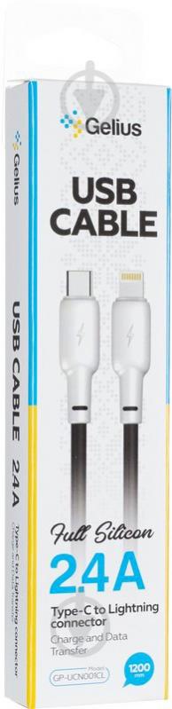 Кабель Gelius Full Silicon GP-UCN001CL Type-C to Lightning 1,2 м черно-белый (00000092316) - фото 2