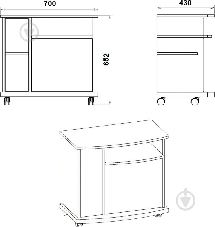 Подставка для ТВ Компанит New Амбасадор New Амбасадор нимфея альба - фото 3