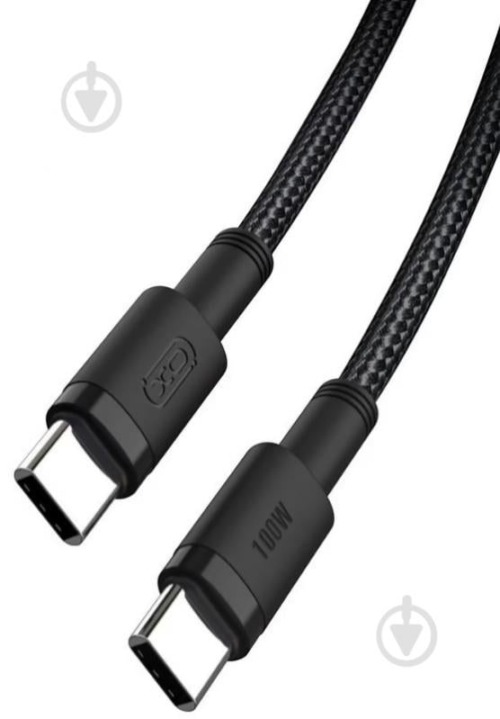 Кабель Xo NBQ199 High Power Braided Type-C to Type-C — 100W 1 м чорний (NBQ199_С_Black) - фото 2 Кабель Xo NBQ199 High Power Braided Type-C to Type-C — 100W 1 м чорний (NBQ199_С_Black) - фото 2