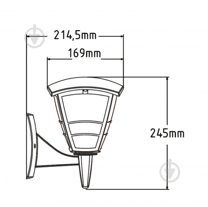 Светильник уличный настенный HOROZ ELECTRIC Yonca 2 E27 40 Вт IP44 черный 400-010-133 - фото 2