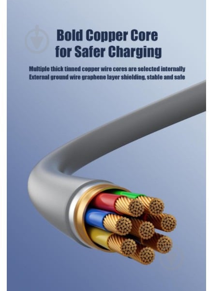 Кабель Xo NB275 Zinc Alloy Silicone Type-C/USB-A to TYPE-C/Lightning - 4-in-1 — 60W 1 м сірий (NB275_4-in-1_Gray) - фото 10