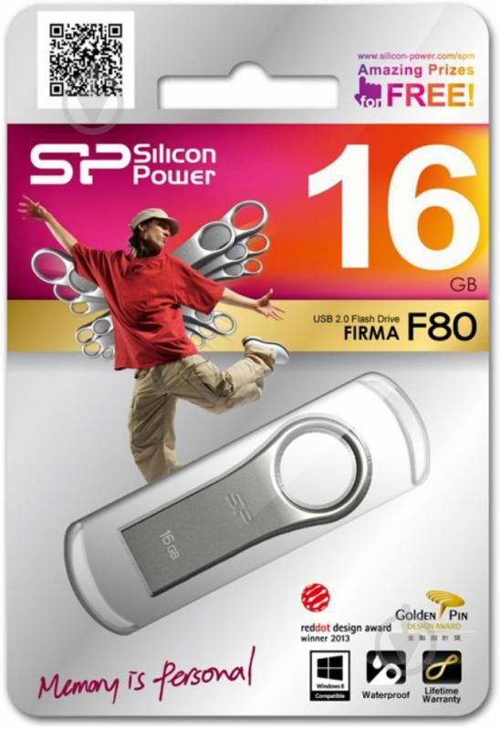 Флеш-пам'ять USB Silicon Power Firma F80 16 ГБ USB 2.0 silver (SP016GBUF2F80V1S) - фото 5