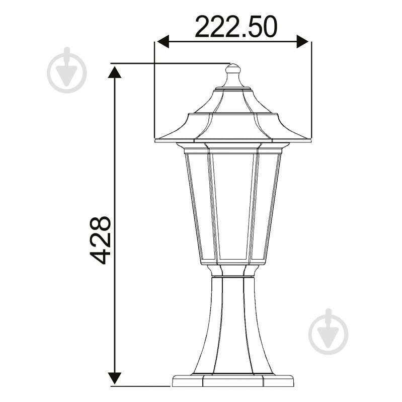 Светильник садовый HOROZ ELECTRIC Begonya 1 Е27 40 Вт IP44 черный 400-010-116 - фото 2