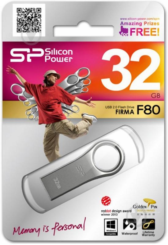 Флеш-память USB Silicon Power Firma F80 32 ГБ USB 2.0 silver (SP032GBUF2F80V1S) - фото 3