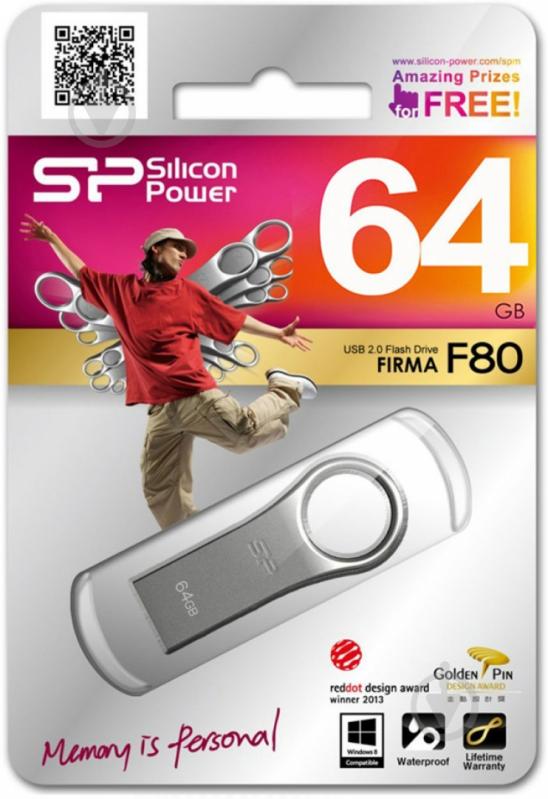 Флеш-память USB Silicon Power Firma F80 64 ГБ USB 2.0 silver (SP064GBUF2F80V1S) - фото 4