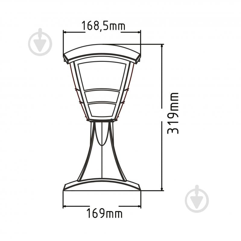 Светильник садовый HOROZ ELECTRIC Yonca 1 Е27 40 Вт IP44 черный 400-010-132 - фото 2