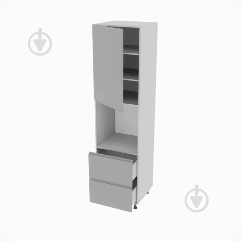 Пенал Влада ( П 60 ДШ (920) FAVORIT левая) серый бархат/пепельный Світ Меблів - фото 2 Пенал Влада ( П 60 ДШ (920) FAVORIT левая) серый бархат/пепельный Світ Меблів - фото 2