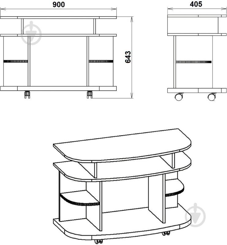 Подставка для ТВ Компанит Монтеррей нимфея альба - фото 3 Подставка для ТВ Компанит Монтеррей нимфея альба - фото 3