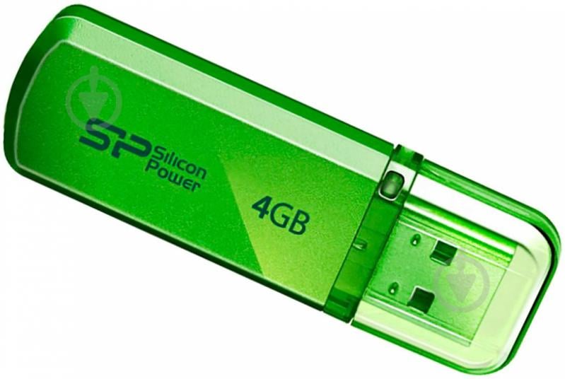 Флеш-память USB Silicon Power Helios 101 4 ГБ USB 2.0 green (SP004GBUF2101V1N) - фото 1