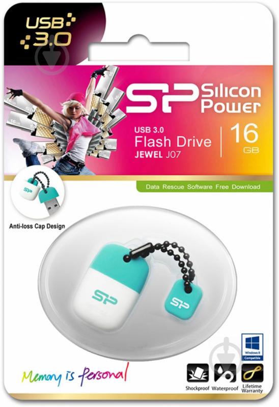 Флеш-пам'ять USB Silicon Power Jewel J07 16 ГБ USB 3.0 blue (SP016GBUF3J07V1B) - фото 3