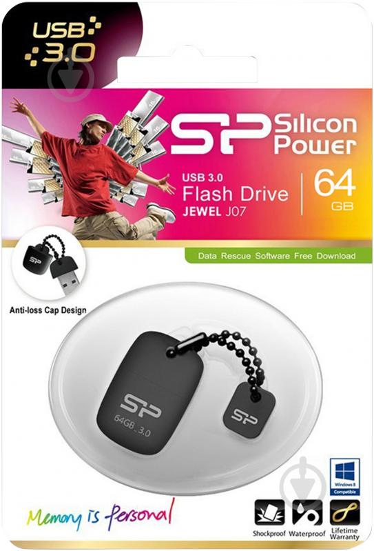 Флеш-память USB Silicon Power Jewel J07 64 ГБ USB 3.0 grey (SP064GBUF3J07V1T) - фото 3