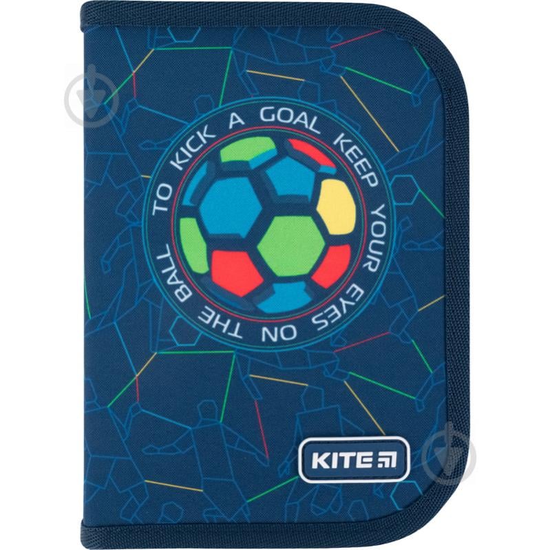 Пенал школьный 622 Kick a Goal 49678 KITE темно-синий - фото 1