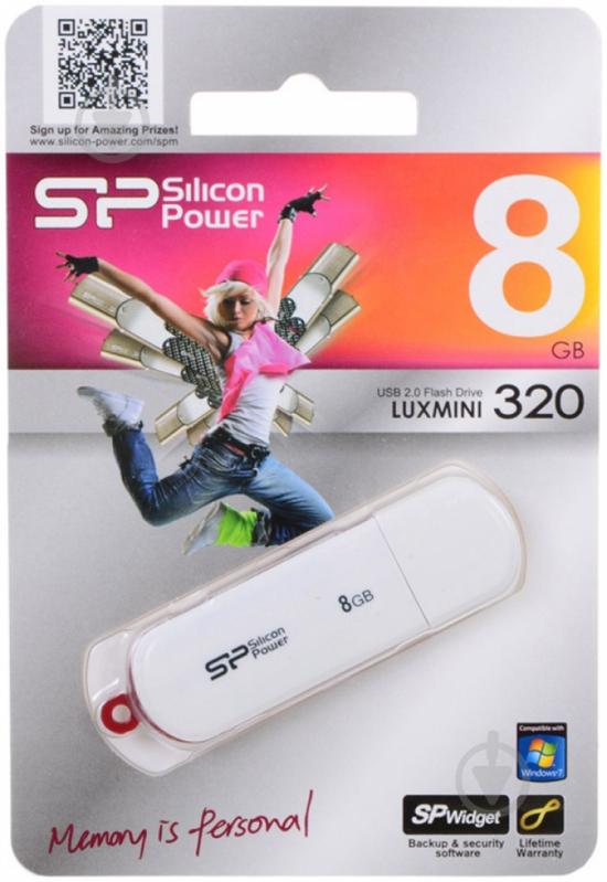 Флеш-пам'ять USB Silicon Power LUX mini 320 8 ГБ USB 2.0 white (SP008GBUF2320V1W) - фото 2