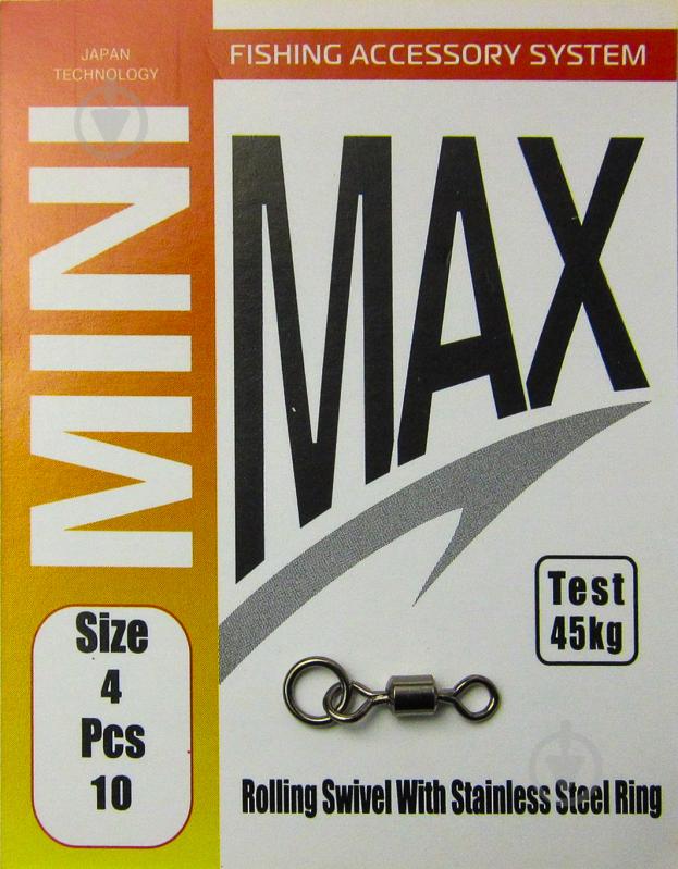 Вертлюг MiniMax Rolling Swivel with Stainless Steel Ring 10 шт. YM-1059-4 - фото 1