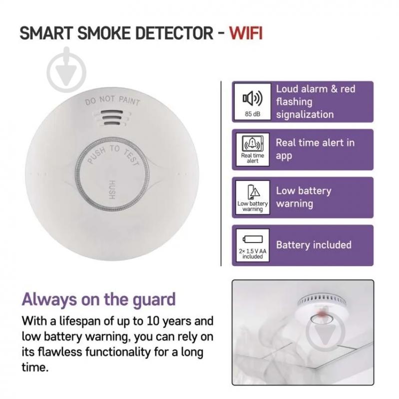Датчик дыма Emos P56500S Wi-Fi умный - фото 3