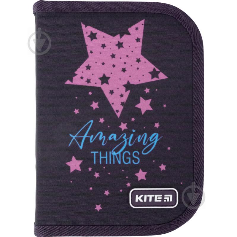 Пенал школьный 622 Amazing thing 49679 KITE темно-фиолетовый - фото 1