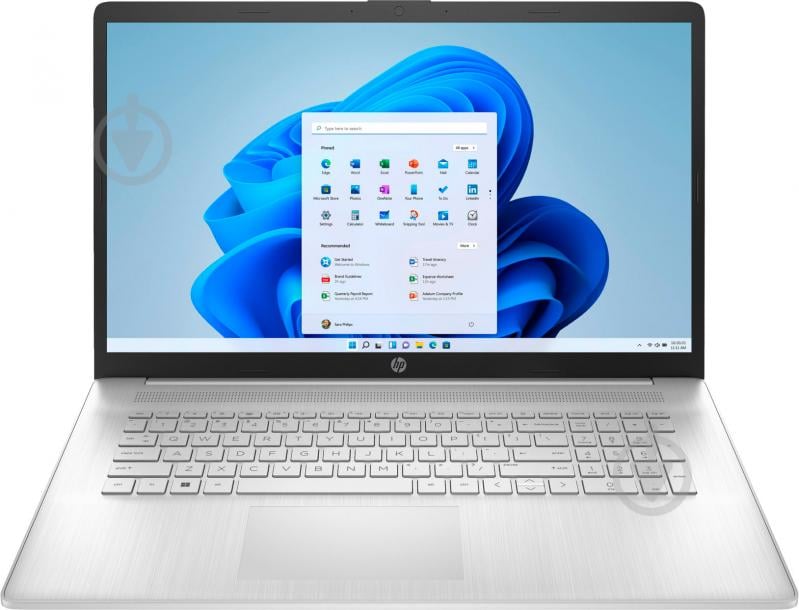 Ноутбук HP 17-cn3022ua 17,3" (9H8Q6EA) silver - фото 1