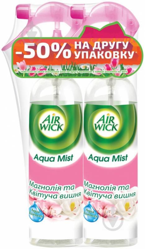 Освежитель воздуха Air Wick Aqua Mist Магнолия и цветущая вишня 2x345 мл - фото 1