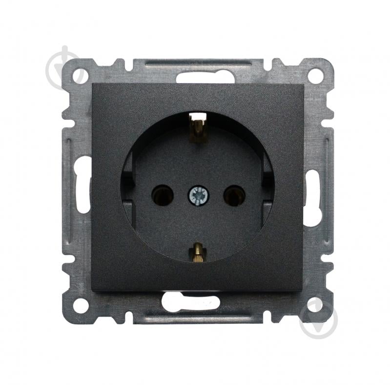 Механізм розетки із заземленням Makel Karea IP20 чорний 57054028 - фото 2