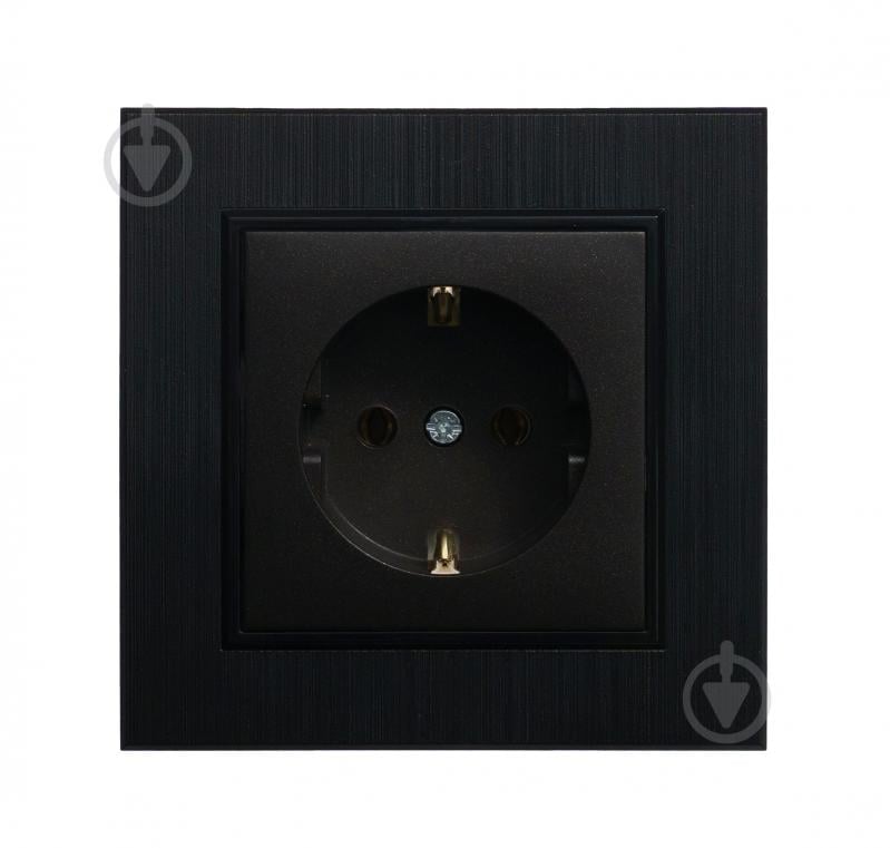 Механізм розетки із заземленням Makel Karea IP20 чорний 57054028 - фото 1