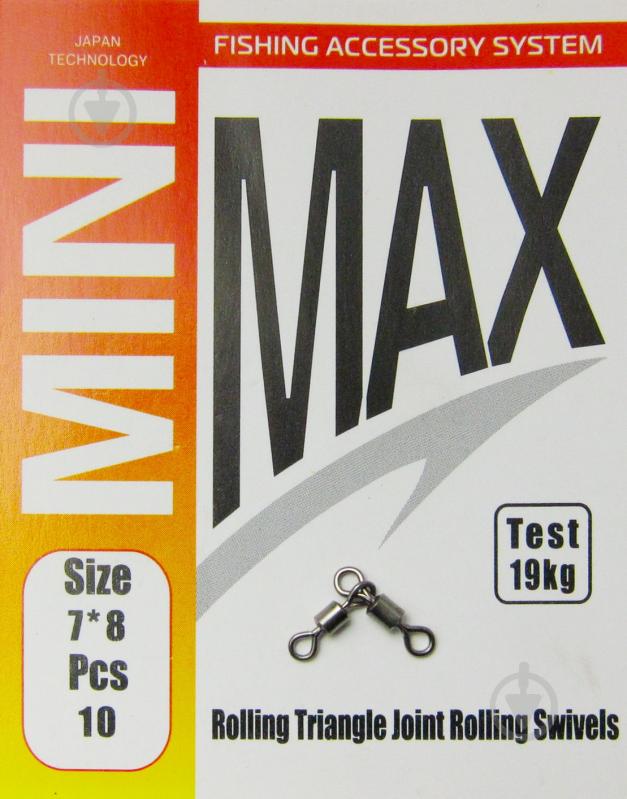 Вертлюг MiniMax Rolling Triangle Joint Rolling Swivels 10 шт. YM-1006-7*8 - фото 1