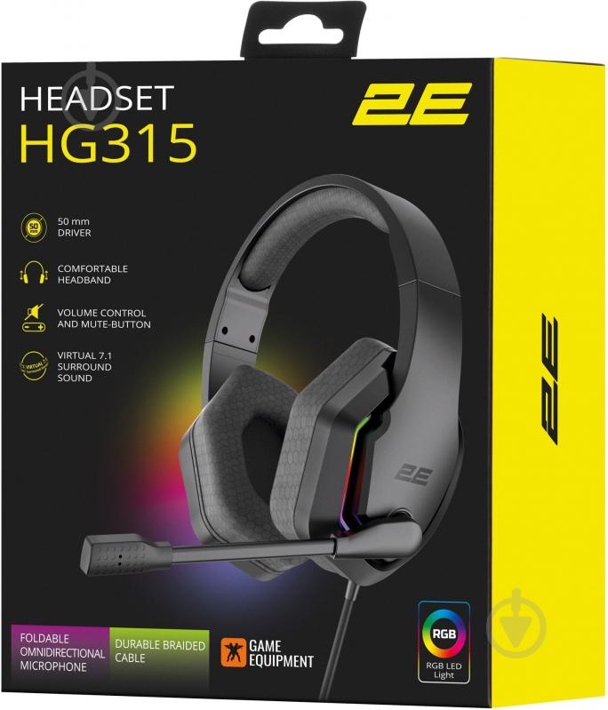 Гарнітура ігрова 2E HG315 RGB USB 7.1 black (2E-HG315BK-7.1) - фото 9