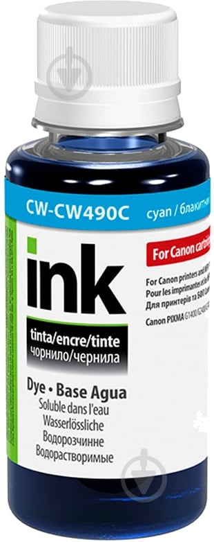 Чернила ColorWay CW-CW490C01 100мл cyan - фото 1 Чернила ColorWay CW-CW490C01 100мл cyan - фото 1