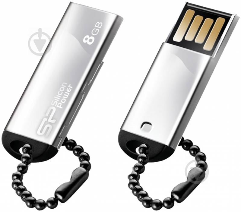 Флеш-пам'ять USB Silicon Power LUX mini 830 8 ГБ USB 2.0 silver (SP008GBUF2830V1S) - фото 2