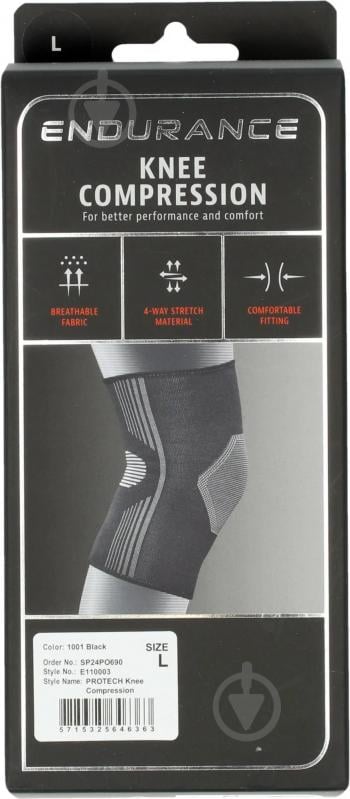 Наколенник Protech PROTECH Knee Compression E110003-1001 р. XL черный - фото 9