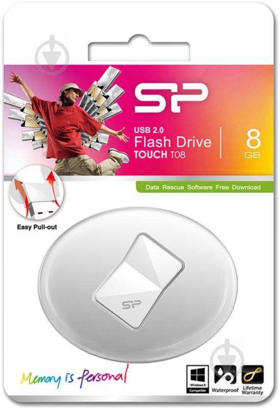 Флеш-память USB Silicon Power Touch T08 8 ГБ USB 2.0 white (SP008GBUF2T08V1W) - фото 4