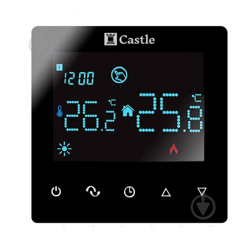 Терморегулятор для электрического теплого пола Castle AC606H черный - фото 1
