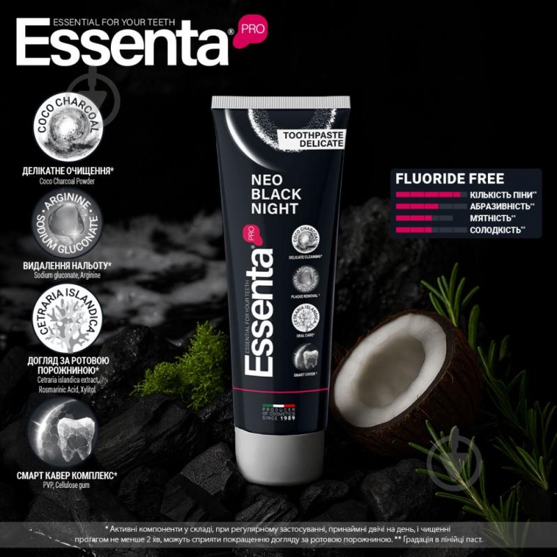 Зубна паста Essenta Pro Neo Black Night 75 мл - фото 4
