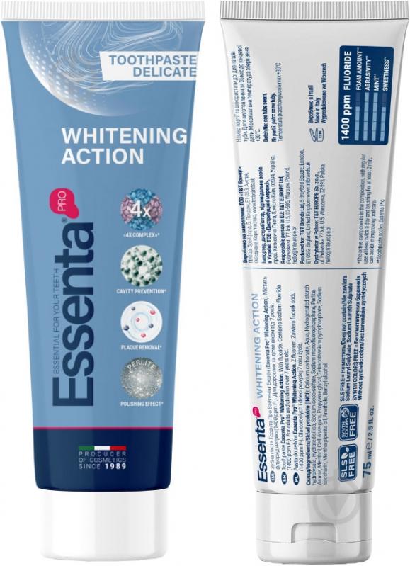 Зубная паста Essenta Pro Whitening Action 75 мл - фото 3