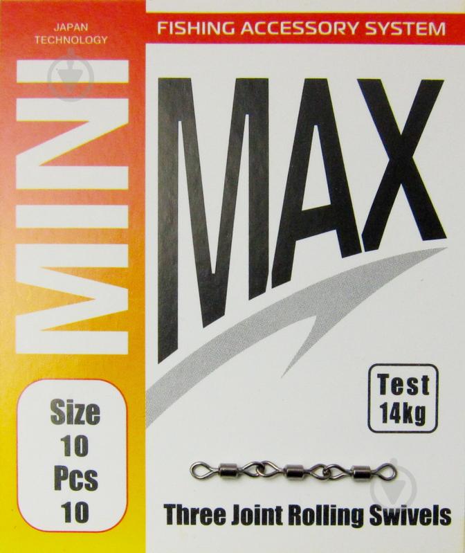 Вертлюг MiniMax 3 rolling swivels 10 шт. YM-1023-10 - фото 1 Вертлюг MiniMax 3 rolling swivels 10 шт. YM-1023-10 - фото 1