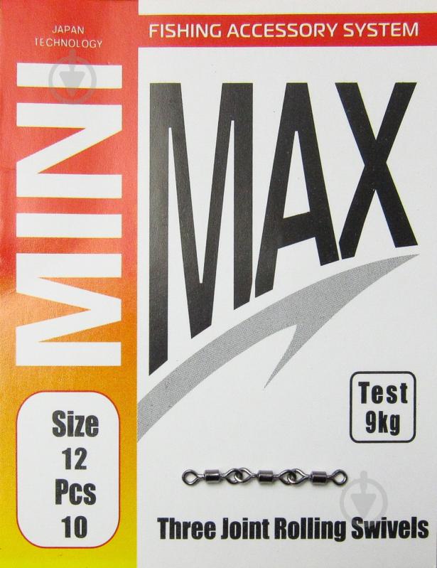 Вертлюг MiniMax 3 rolling swivels 10 шт. YM-1023-12 - фото 1 Вертлюг MiniMax 3 rolling swivels 10 шт. YM-1023-12 - фото 1