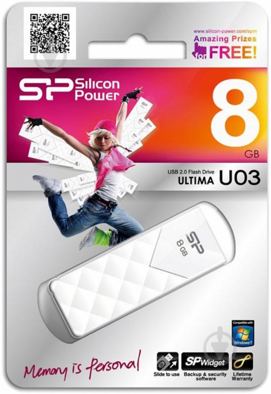 Флеш-пам'ять USB Silicon Power Ultima U03 8 ГБ USB 2.0 white (SP008GBUF2U03V1W) - фото 2