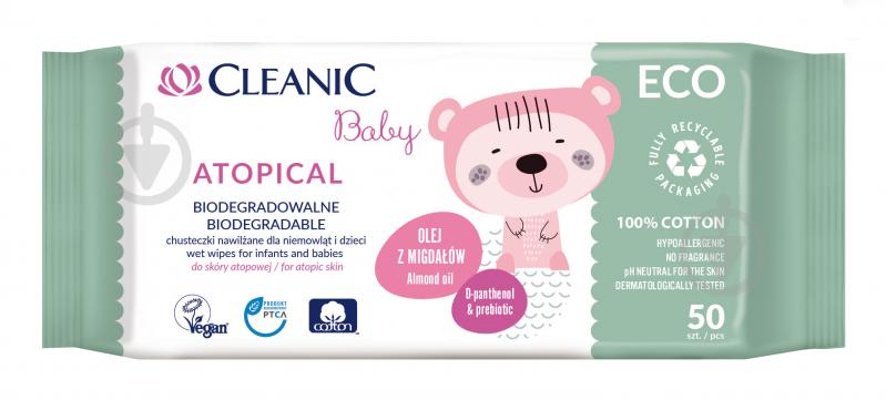 Детские влажные салфетки Cleanic Eсо Baby Atopical 0+ 50 шт. - фото 1