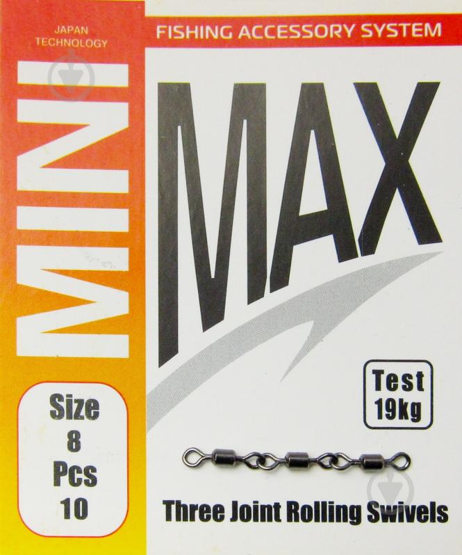 Вертлюг MiniMax 3 rolling swivels 10 шт. YM-1023-8 - фото 1 Вертлюг MiniMax 3 rolling swivels 10 шт. YM-1023-8 - фото 1