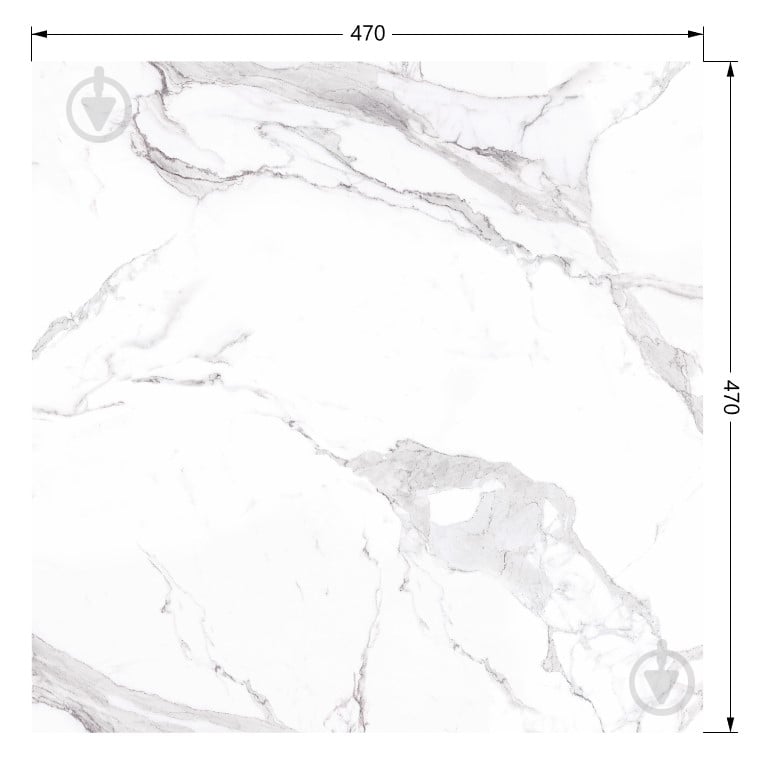 Плитка Statuario White F P NR Satin 2 сорт 47x47 см - фото 4