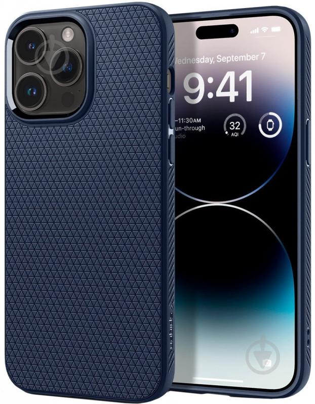 Чехол Spigen Liquid Air для Apple iPhone 14 Pro Max navy blue (ACS04814) - фото 1