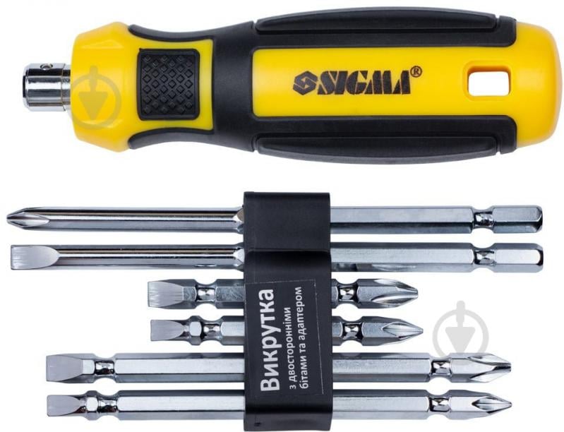 Викрутка Sigma з двосторонніми бітами 6в1 + адаптер CrV Mega 4009711 - фото 1 Викрутка Sigma з двосторонніми бітами 6в1 + адаптер CrV Mega 4009711 - фото 1