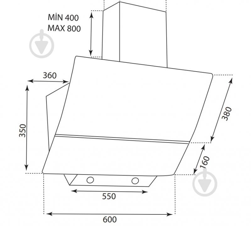 УЦЕНКА! Вытяжка Interline NOVA BL 60 SC (УЦ №26) - фото 6