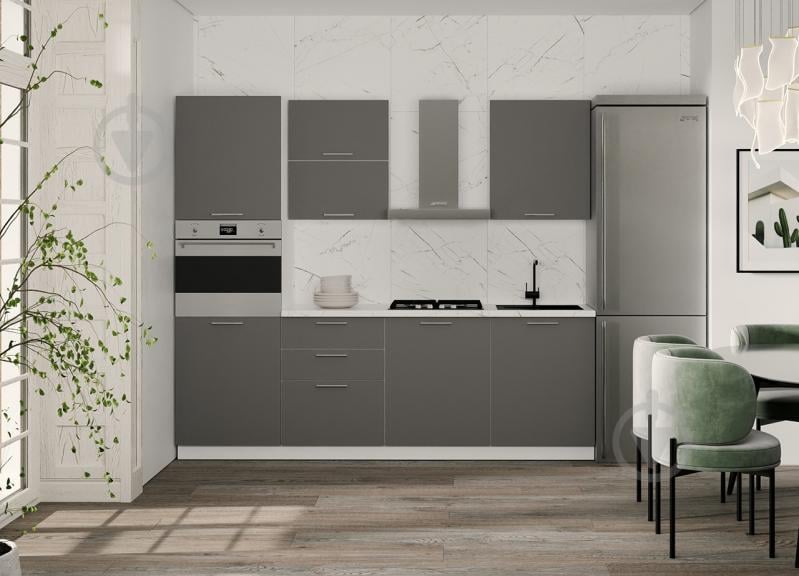 Кухня модульна ROKO Руна пряма МДФ 2,4×2,4м лід/білий - фото 1 Кухня модульна ROKO Руна пряма МДФ 2,4×2,4м лід/білий - фото 1