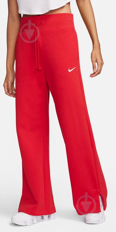 Штани Nike W NSW PHNX FLC HR PANT WIDE DQ5615-657 р. M червоний - фото 1