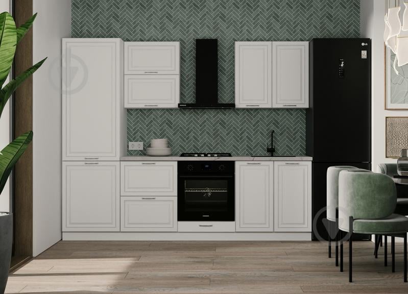 Кухня модульна ROKO Марсель пряма МДФ 2,4×2,4м білий шовк/білий - фото 1 Кухня модульна ROKO Марсель пряма МДФ 2,4×2,4м білий шовк/білий - фото 1