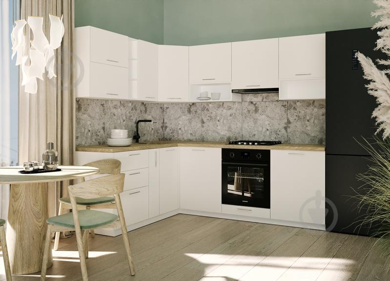 Кухня модульная ROKO Руна прямая МДФ 1,8×1,8м лавина мат/белый - фото 1