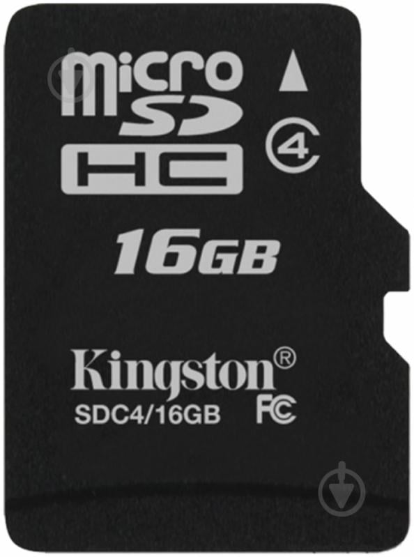 Карта памяти Kingston microSDHC 16GB (SDC4/16GBSP) - фото 1 Карта памяти Kingston microSDHC 16GB (SDC4/16GBSP) - фото 1