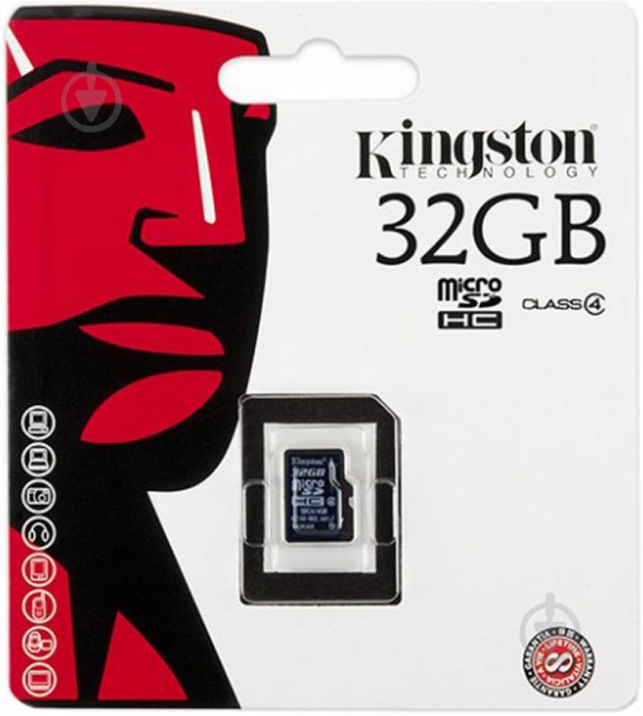 Карта памяти Kingston microSDHC 32GB (SDC4/32GBSP) - фото 2