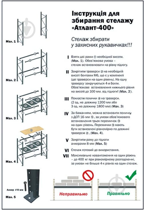 Стійка для стелажа металева KIEVMODERN 1800x40x550 мм сірий - фото 5